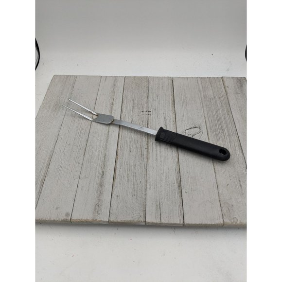 Vintage Ekco 2 Prong Meat Utility Fork Black Handle 11 1/2" - Picture 1 of 6